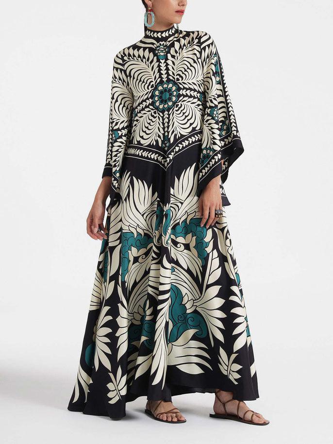 Cassidy™ Unique Floral Print Flowy Maxi Dress