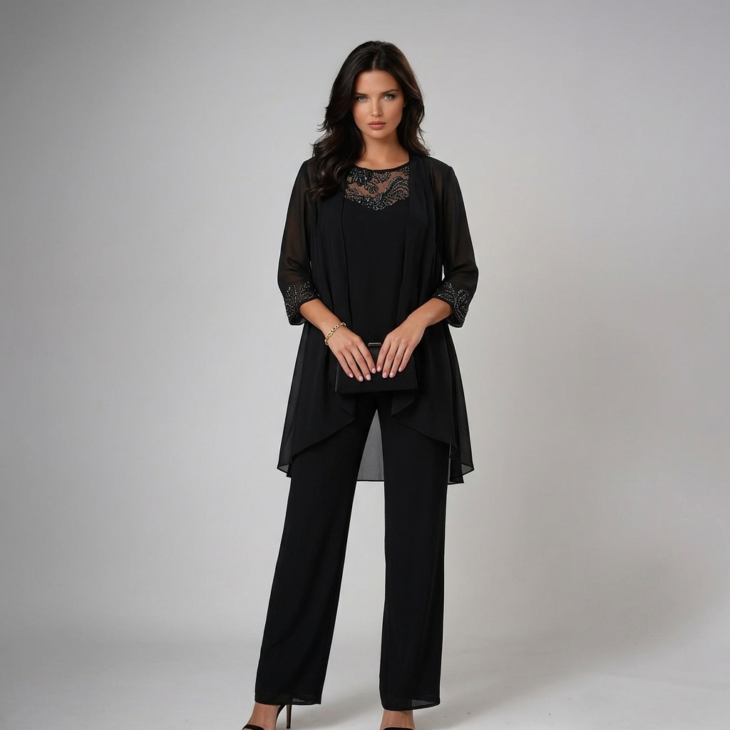 Iva | Lace Trim Three Piece Set