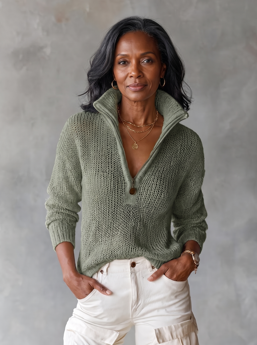 Monica | Half-Zip Knit Sweater