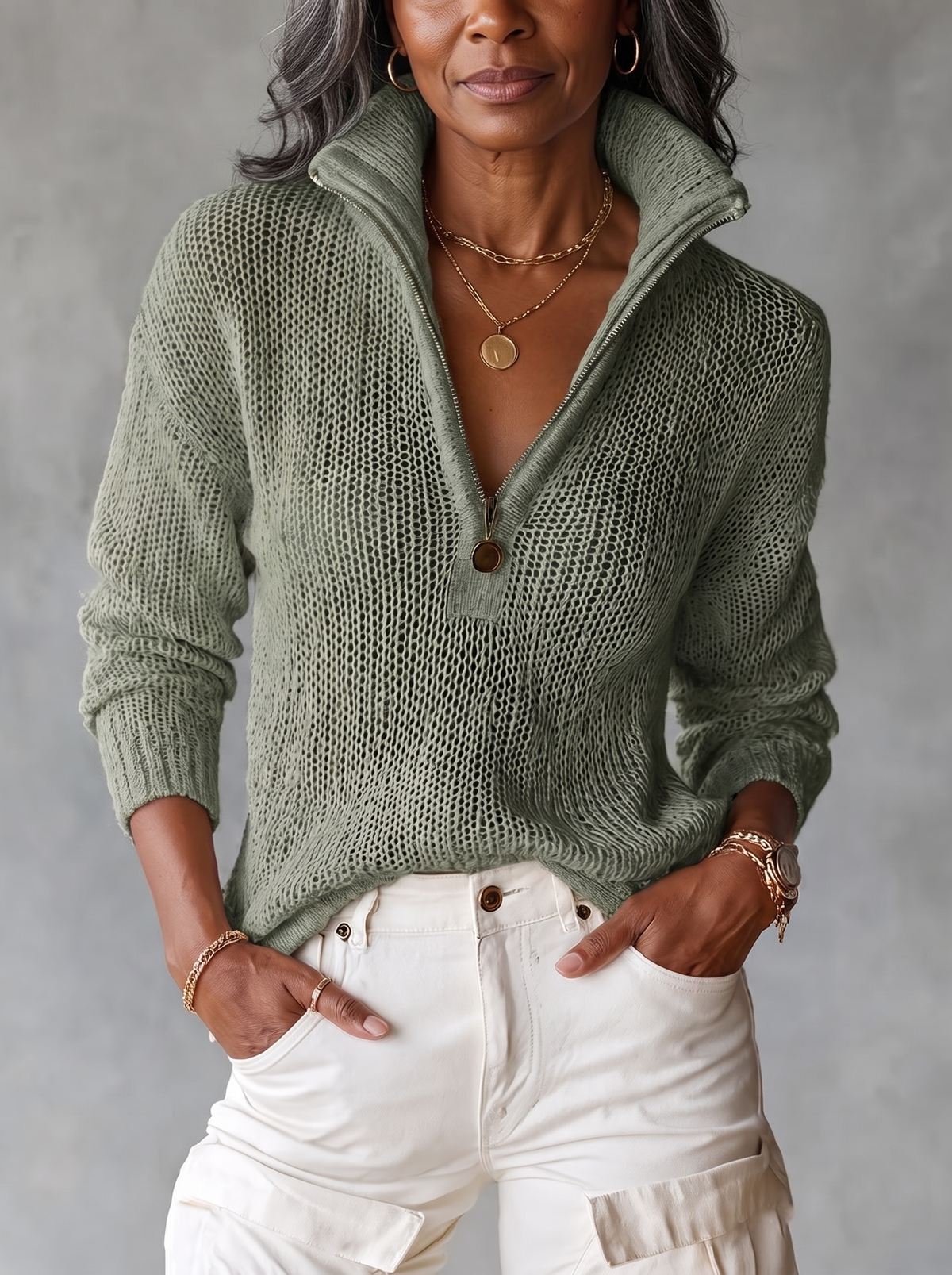 Monica | Half-Zip Knit Sweater