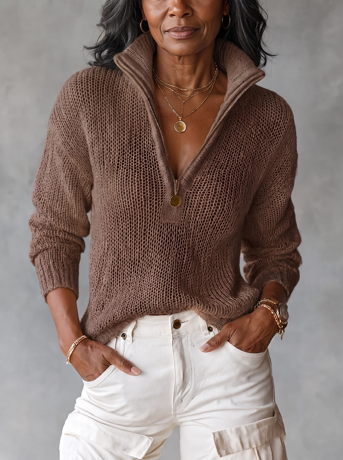Monica | Half-Zip Knit Sweater